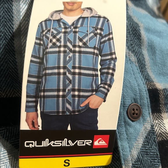 Quiksilver Plaid Hooded Flannel Shirt 100% Cotton S, M NWT - Picture 1 of 5